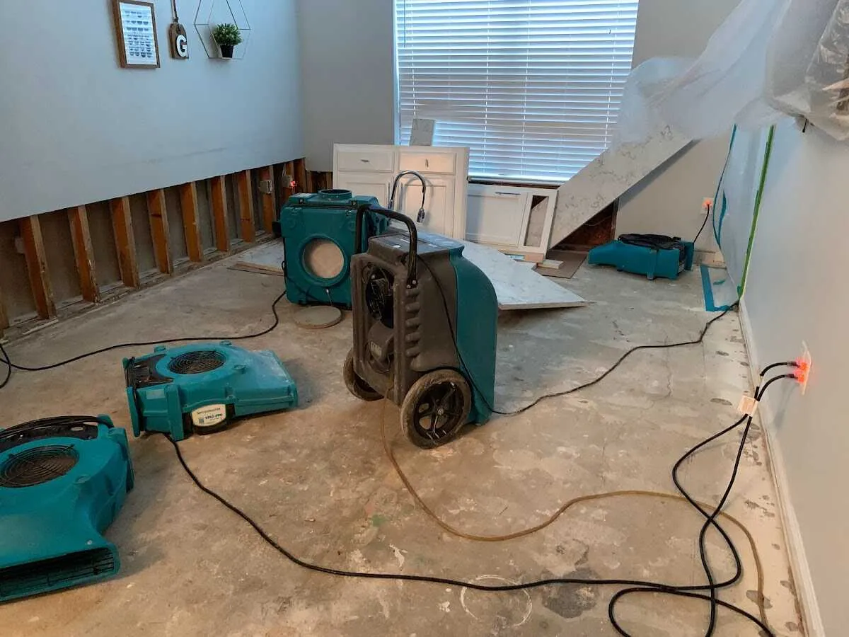 Dehumidifier in flood-cut room for Water Extraction & Removal in Myrtle Grove